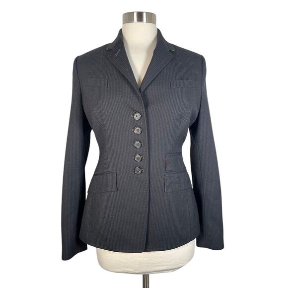 Paul Smith Jackets & Blazers - Paul Smith Women's Pinstripe Blazer Jacket 44 Black Virgin Wool Career Work